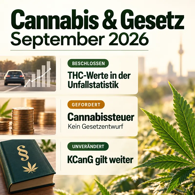 Cannabis Gesetz Änderung 2026: Steuer-Debatte, Unfallstatistik und was aktuell gilt